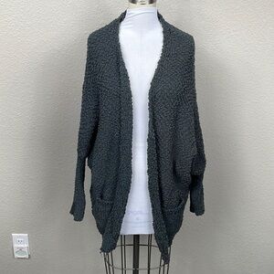 Zara Knit Plush Teddy Knit Open Front Cardigan Oversized Lagenlook Sz M